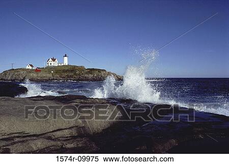 Cape Neddick Lighthouse (Nubble) York Maine USA View Large Photo Image Stock Photography - Cape Neddick Lighthouse (Nubble) York Maine USA. Fotosearch