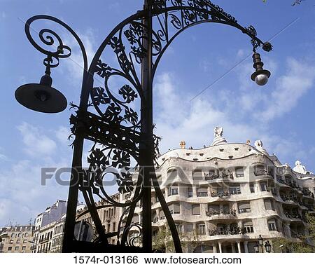 Casa Mila (La Pedrera) Barcelona Spain View Large Photo Image Stock Photograph - Casa Mila (La Pedrera) Barcelona Spain. Fotosearch