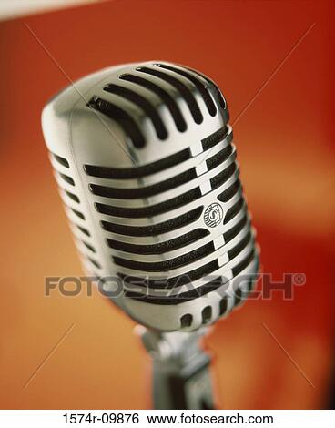 Close-up of a microphone View Large Photo Image Stock Photograph - Close-up of a microphone. Fotosearch