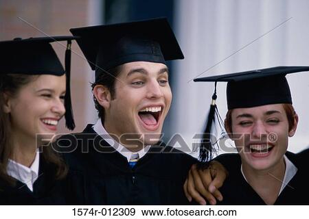 Close-up of a three young graduates laughing View Large Photo Image Stock Photo - Close-up of a three young graduates laughing. Fotosearch