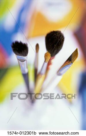 Stock Image - Close-up of paintbrushes. Fotosearch