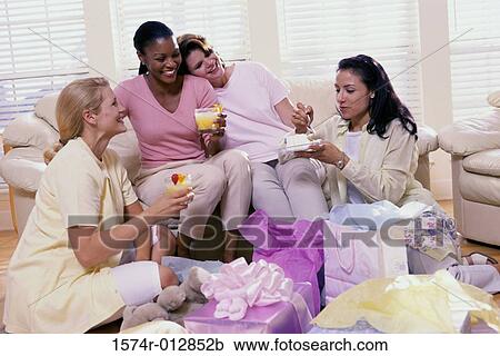 Four young women at a baby shower View Large Photo Image Stock Image - Four young women at a baby shower. Fotosearch