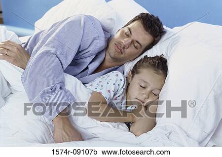 Girl sleeping with her father View Large Photo Image Stock Image - Girl sleeping with her father. Fotosearch