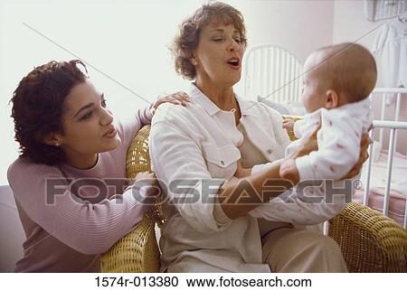 Grandmother with her daughter and granddaughter View Large Photo Image Stock Image - Grandmother with her daughter and granddaughter. Fotosearch