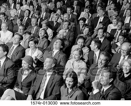 High angle view of audience laughing View Large Photo Image Stock Image - High angle view of audience laughing. Fotosearch