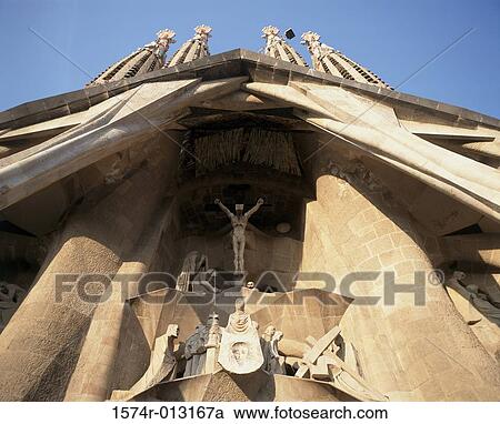 Passion Facade Sagrada Familia Barcelona Spain View Large Photo Image Stock Image - Passion Facade Sagrada Familia Barcelona Spain. Fotosearch