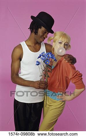 Stock Image - Portrait of a young couple. Fotosearch