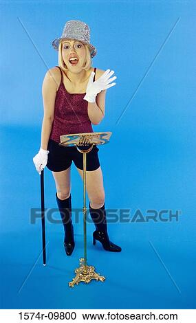 Portrait of a young woman singing View Large Photo Image Stock Image - Portrait of a young woman singing. Fotosearch