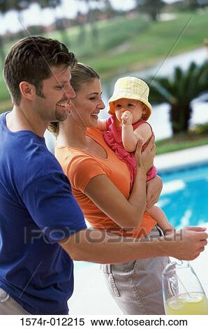 Stock Photography - Side profile of parents and their daughter. Fotosearch