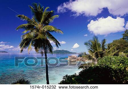 Stock Image - Anse Patates La Digue Seychelles. Fotosearch