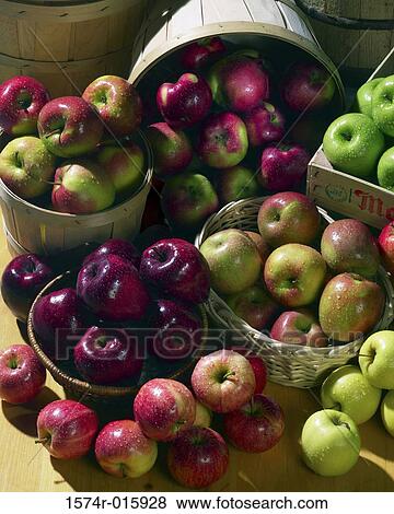 Apples in baskets View Large Photo Image Stock Photo - Apples in baskets. Fotosearch
