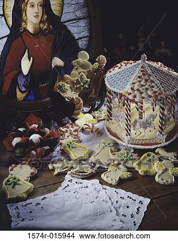 Picture - Assortment of Christmas cookies and candy. Fotosearch