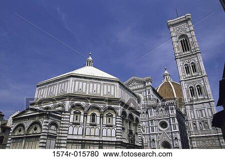Stock Image - Baptistry Duomo Campanile Florence Italy. Fotosearch