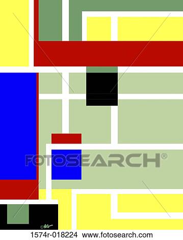 Picture - Blue Square 2003 Diana Ong (b. 1940 Chinese-American) Computer graphics. Fotosearch