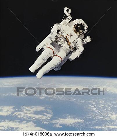 Bruce McCandless II from Space Shuttle Challenger First use of the Manned Maneuvering Unit (MMU) View Large Photo Image Stock Image - Bruce McCandless II from Space Shuttle Challenger First use of the Manned Maneuvering Unit (MMU). Fotosearch
