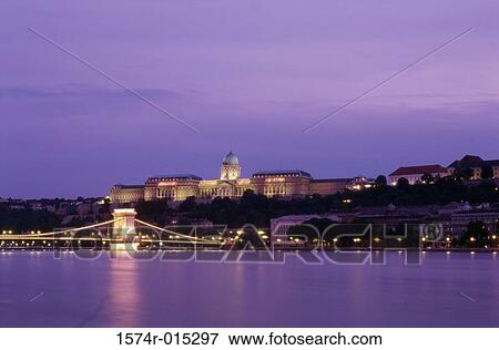 Chain Bridge Royal Palace Budapest Hungary View Large Photo Image Stock Photo - Chain Bridge Royal Palace Budapest Hungary. Fotosearch