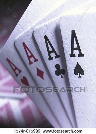 Close-up of a fanned out hand of aces View Large Photo Image Stock Photo - Close-up of a fanned out hand of aces. Fotosearch