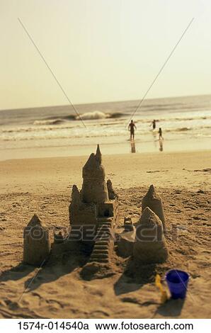 Close-up of a sand castle on the beach View Large Photo Image Stock Image - Close-up of a sand castle on the beach. Fotosearch
