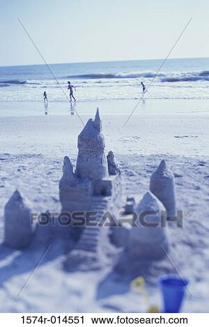Close-up of a sand castle on the beach View Large Photo Image Stock Image - Close-up of a sand castle on the beach. Fotosearch