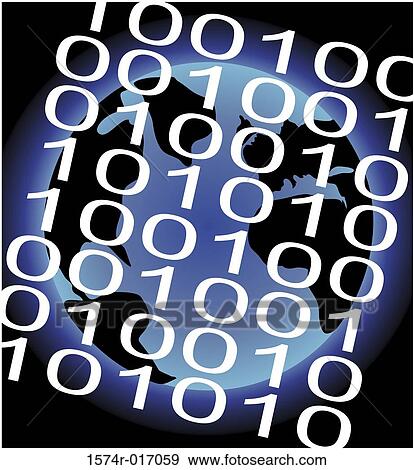 Close-up of binary code superimposed over a globe View Large Photo Image Stock Photo - Close-up of binary code superimposed over a globe. Fotosearch