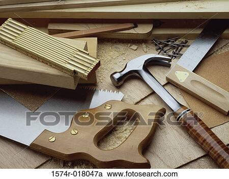 Close-up of carpentry tools View Large Photo Image Stock Image - Close-up of carpentry tools. Fotosearch