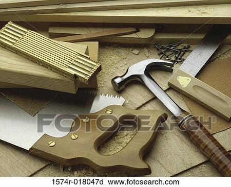 Close-up of carpentry tools View Large Photo Image Stock Image - Close-up of carpentry tools. Fotosearch