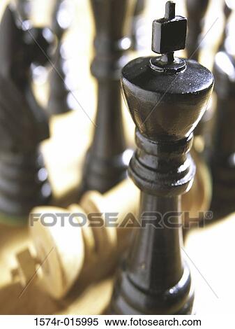 Stock Photography - Close-up of chessmen on a chess board. Fotosearch