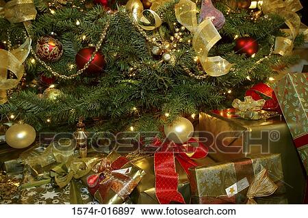 Stock Photo - Close-up of Christmas presents. Fotosearch