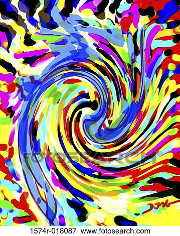 Stock Photo - Colored Swirl 2001 Diana Ong (b. 1940/Chinese-American) Computer graphics. Fotosearch