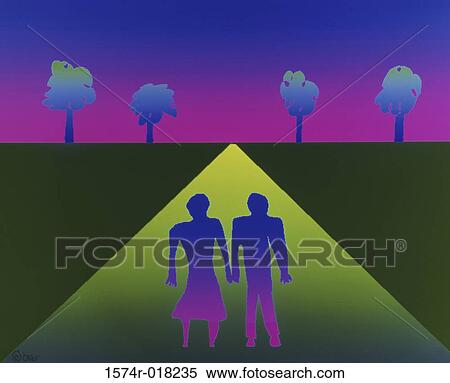 Couple on the Road Diana Ong (b. 1940 Chinese-American) Computer graphics View Large Photo Image Stock Photography - Couple on the Road Diana Ong (b. 1940 Chinese-American) Computer graphics. Fotosearch