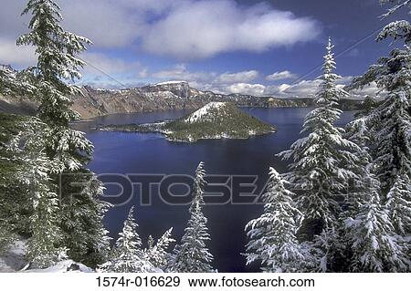 Crater Lake National Park Oregon USA View Large Photo Image Stock Photo - Crater Lake National Park Oregon USA. Fotosearch