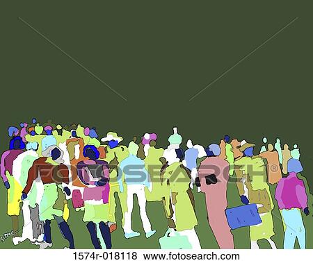 Crowd in Transition 2002 Diana Ong (b. 1940/Chinese-American) Computer graphics View Large Photo Image Stock Photo - Crowd in Transition 2002 Diana Ong (b. 1940/Chinese-American) Computer graphics. Fotosearch