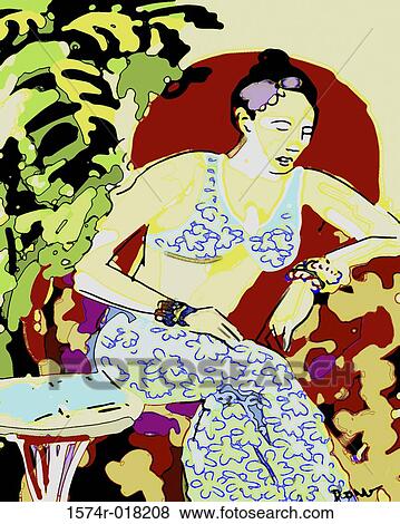 Exotic Lady 2003 Diana Ong (b. 1940 Chinese-American) Computer graphics View Large Photo Image Stock Photo - Exotic Lady 2003 Diana Ong (b. 1940 Chinese-American) Computer graphics. Fotosearch