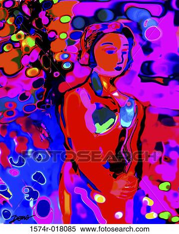 Stock Photography - Four Seasons 2001 Diana Ong (b. 1940/Chinese-American) Computer graphics. Fotosearch