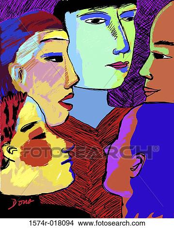 Picture - Group Chat 2001 Diana Ong (b. 1940/Chinese-American) Computer graphics. Fotosearch