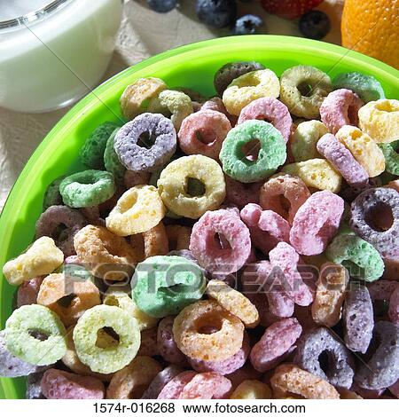 High angle view of a bowl of multi-colored cereal View Large Photo Image Stock Photo - High angle view of a bowl of multi-colored cereal. Fotosearch