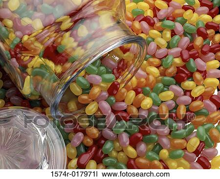 High angle view of jellybeans with a jar View Large Photo Image Stock Image - High angle view of jellybeans with a jar. Fotosearch