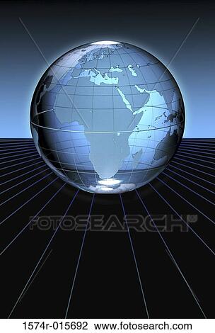 Illustration of a globe on grid lines View Large Photo Image Stock Image - Illustration of a globe on grid lines. Fotosearch