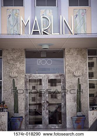 Marlin Hotel Art Deco District Miami Beach Florida, USA View Large Photo Image Stock Image - Marlin Hotel Art Deco District Miami Beach Florida, USA. Fotosearch