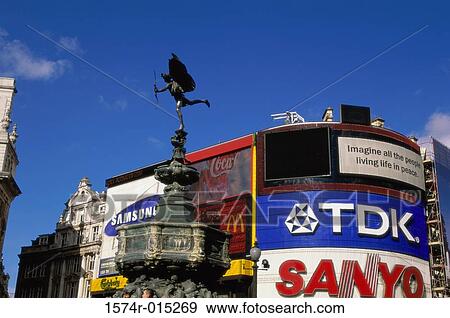 Piccadilly Circus London England View Large Photo Image Stock Photo - Piccadilly Circus London England. Fotosearch