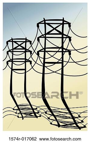 Stock Image - Power Lines Linda Braucht (20th C. American) Computer graphics. Fotosearch