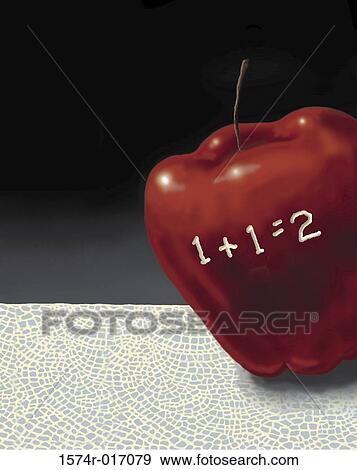 Stock Photo - School Apple 2004 Linda Braucht (20th C. American) Computer graphics. Fotosearch