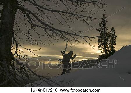 Side profile of a person walking on a snow covered landscape View Large Photo Image Stock Photo - Side profile of a person walking on a snow covered landscape. Fotosearch