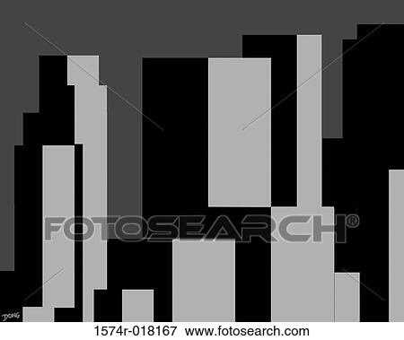 Stock Photo - Skyline 2002 Diana Ong (b. 1940/Chinese-American) Computer graphics. Fotosearch