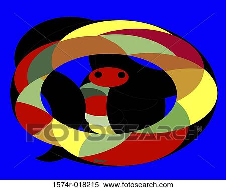 Stock Photography - Snake 2003 Diana Ong (b. 1940 Chinese-American) Computer graphics. Fotosearch