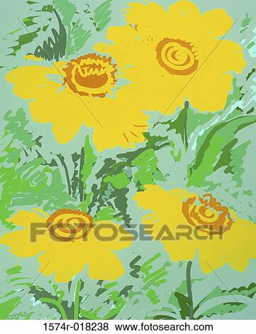 Sunflowers Diana Ong (b. 1940 Chinese-American) Computer graphics View Large Photo Image Stock Photo - Sunflowers Diana Ong (b. 1940 Chinese-American) Computer graphics. Fotosearch