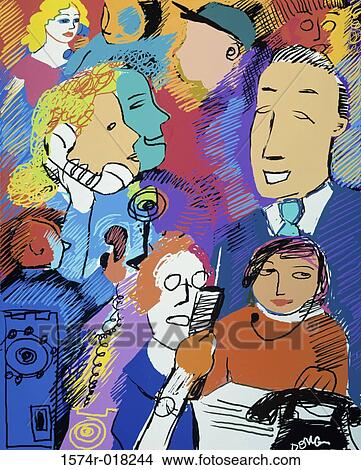 Tele-People 1995 Diana Ong (b. 1940 Chinese-American) Computer graphics View Large Photo Image Picture - Tele-People 1995 Diana Ong (b. 1940 Chinese-American) Computer graphics. Fotosearch