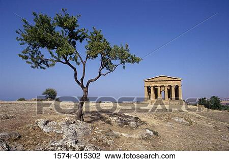 Stock Image - Temple of Concord Agrigento Italy. Fotosearch