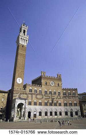 Torre del Mangia Piazza del Campo Siena Italy View Large Photo Image Stock Photograph - Torre del Mangia Piazza del Campo Siena Italy. Fotosearch