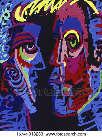 Two Men 1992 Diana Ong (b. 1940 Chinese-American) Computer graphics View Large Photo Image Stock Image - Two Men 1992 Diana Ong (b. 1940 Chinese-American) Computer graphics. Fotosearch